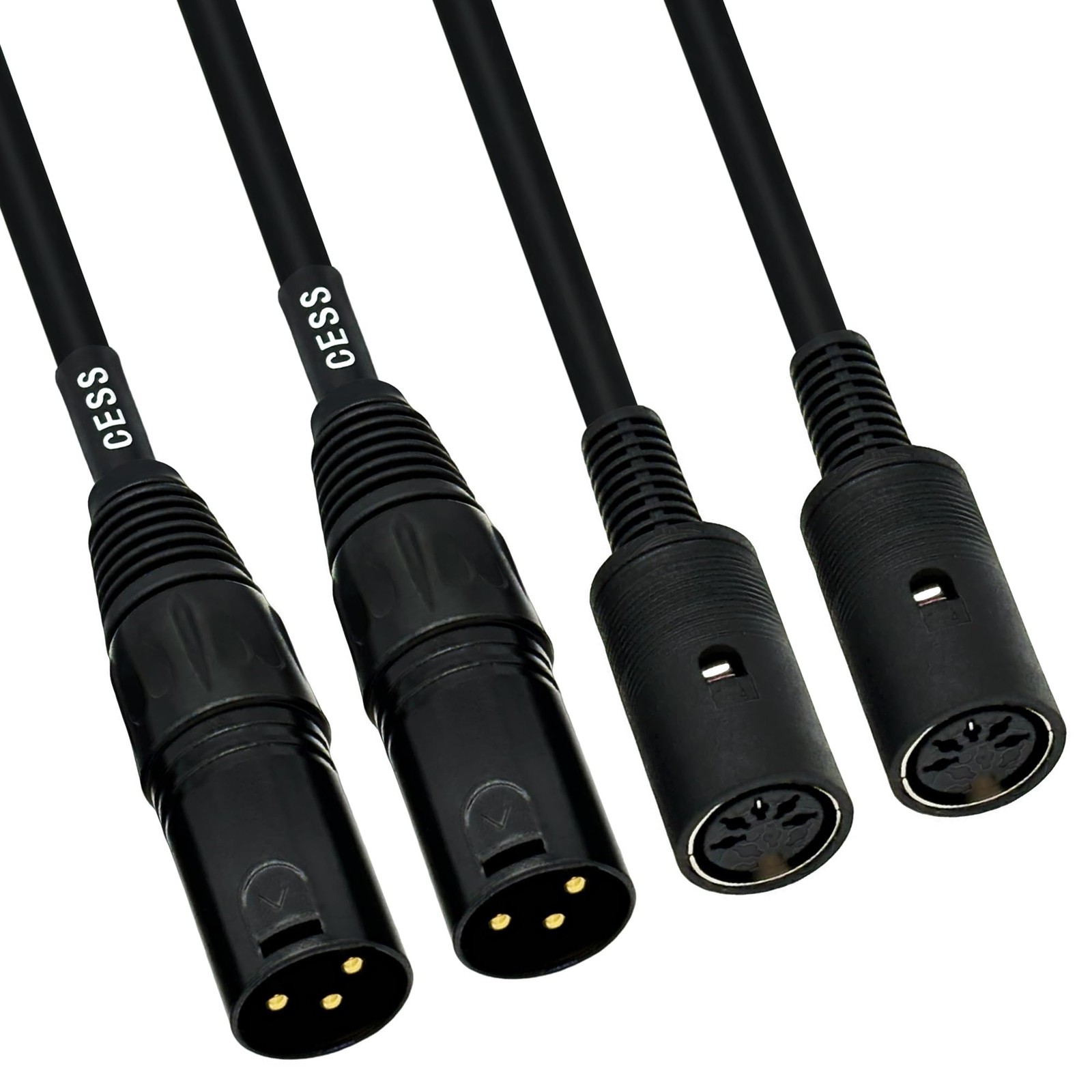 CESS-279 DIN 5-Pin MIDI Female to XLR 3-Pin Male Adapter Cable – 6 Inch Conve…
