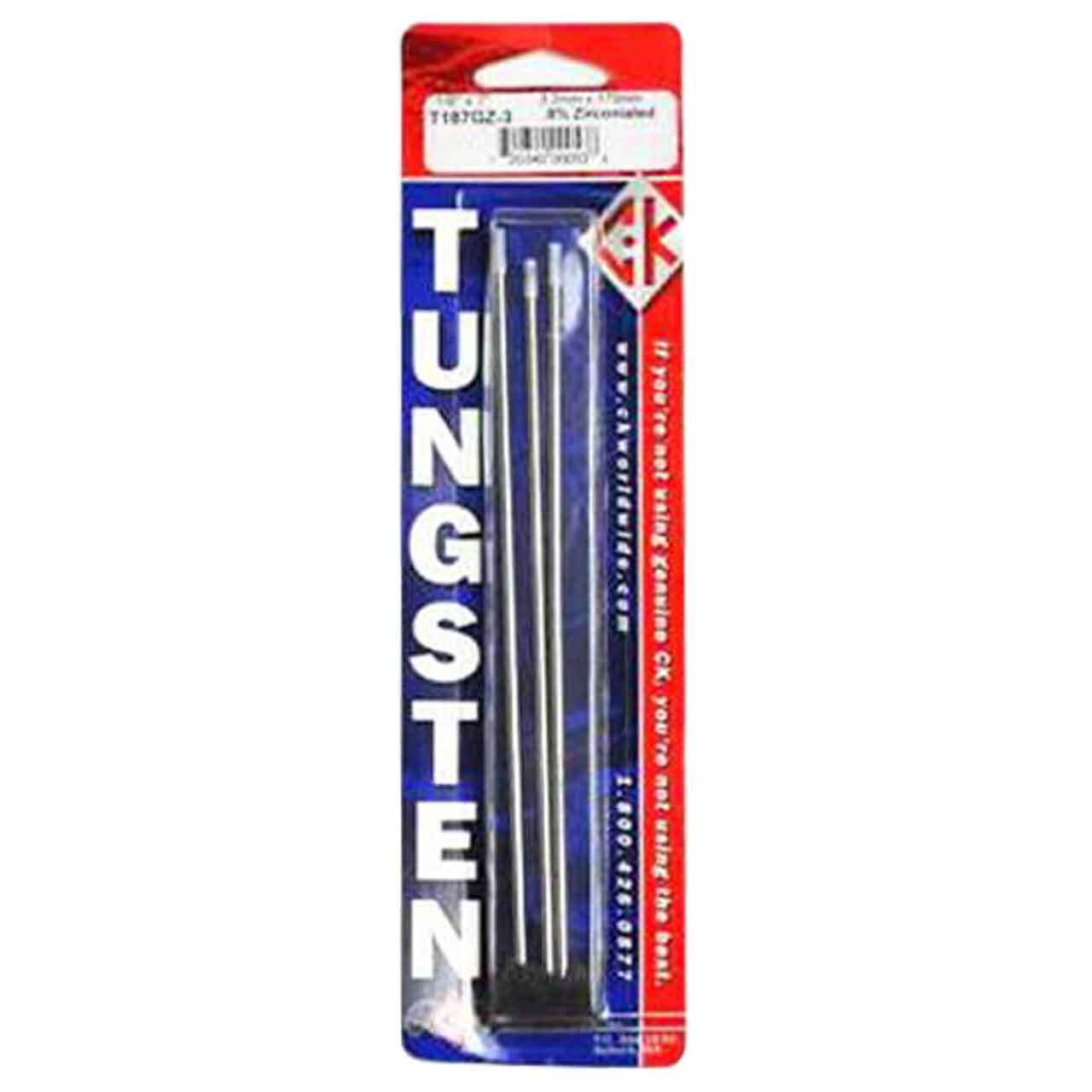 CK T187GZ-3 0.8% Zirconiated Tungsten Electrode 1/8″ X 7″ 3 pack