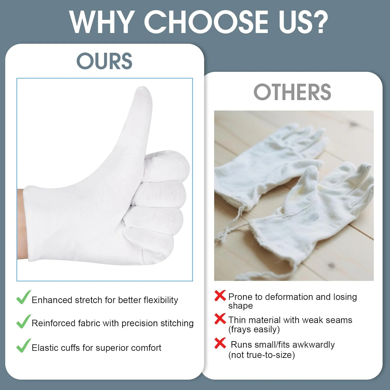 24 Pcs White Cotton Gloves for Dry Hands & Eczema, Moisturizing Sleeping Gloves