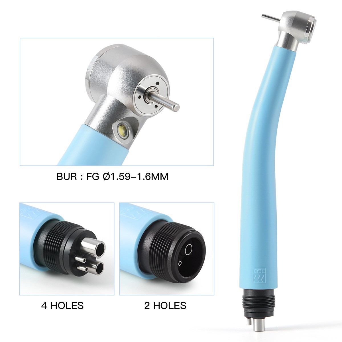 NSK Style Dental Fiber Optic LED E-generator High Speed Handpiece 2 Hole/ 4 Hole