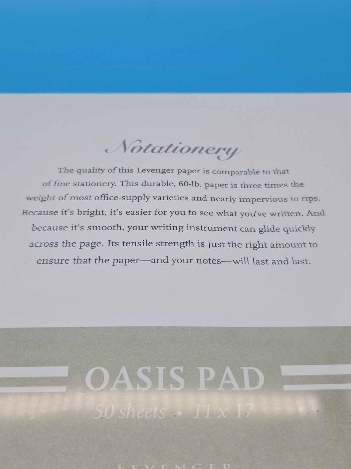Levenger Freeleaf Notationery Paper Oasis Pad 50 Sheets X 3=150 Sheets SEALED
