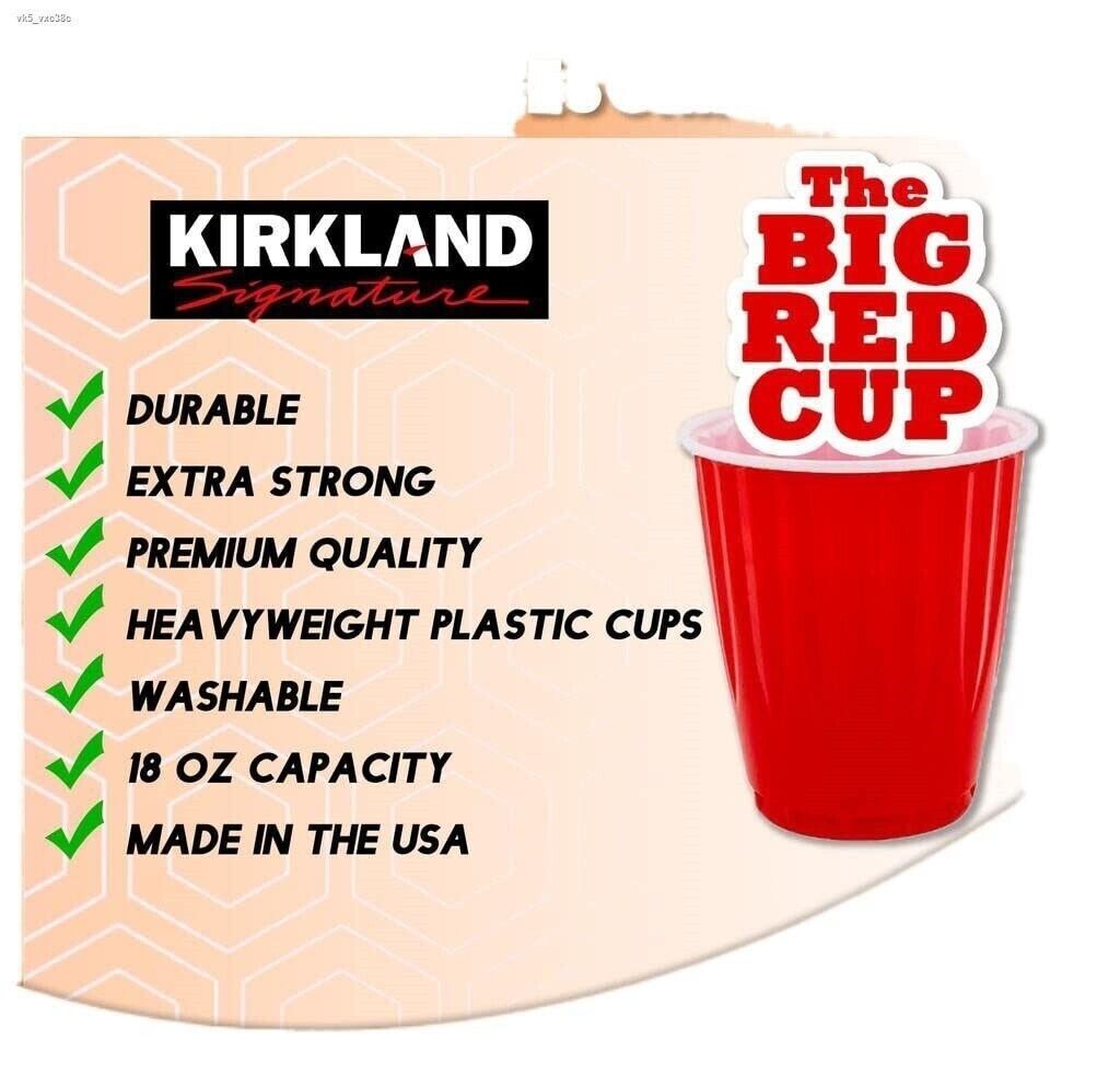 Kirkland Signature Chinet 18 oz Disposable Plastic Cups, Red, 240-count Kitchen