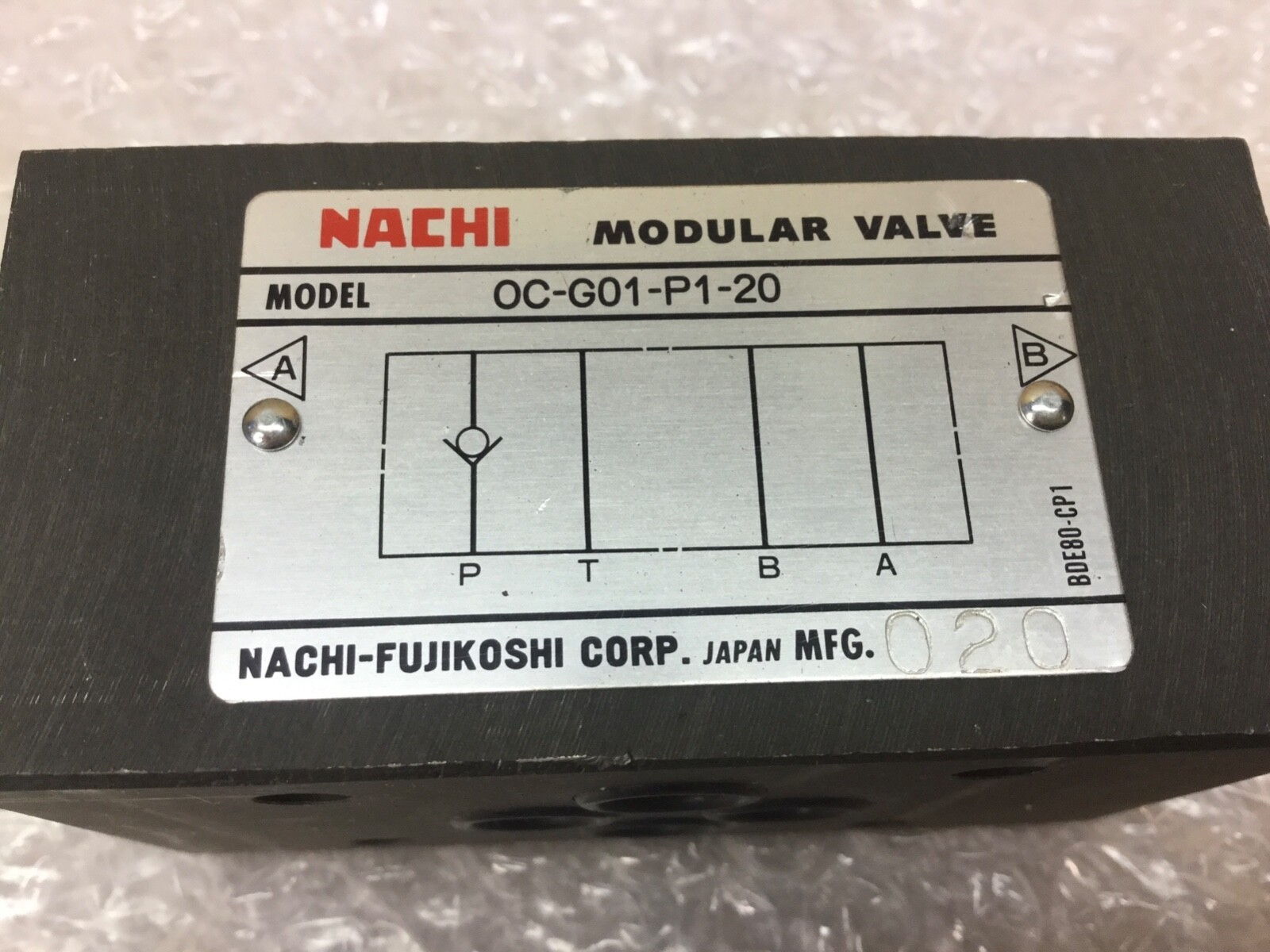 Nachi Model Number # OC-G01-P1-20 1/8″ Modular Check Valve 3675 PSI