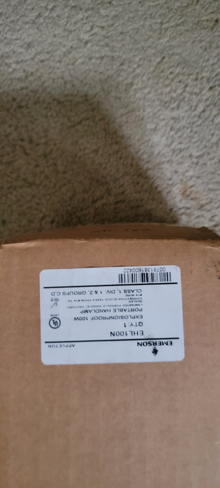 Appleton Electric EHL 100N Portable Hazardous Location Light Class I Div 1 100W