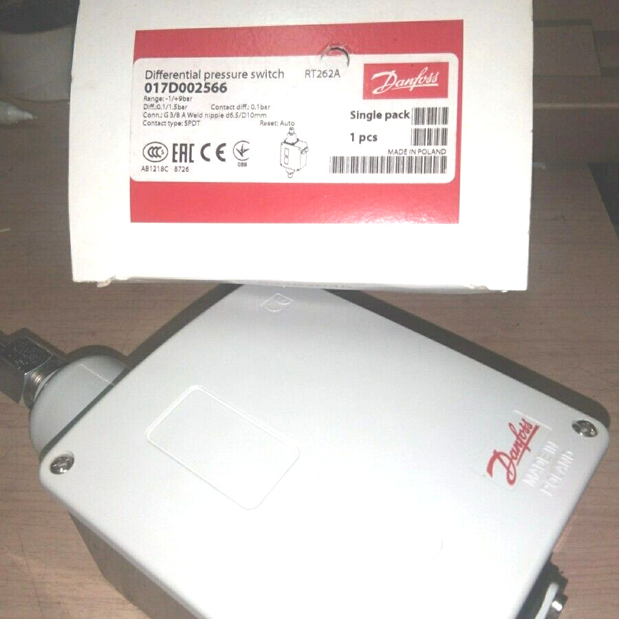 1PC-Danfoss 017D002566 Differential pressure switch, RT262A- Brand New