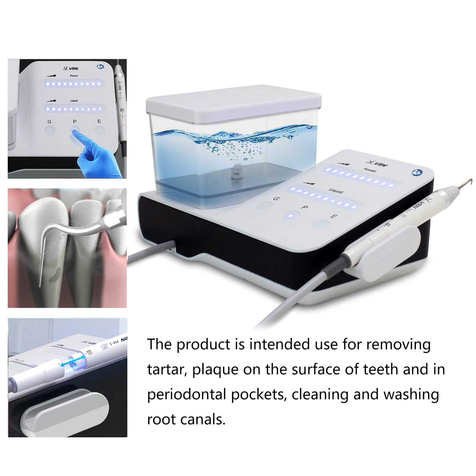 LED Dental Ultrasonic Piezo Scaler Handpiece Bottle Fit EMS Woodpecker + 10*Tips