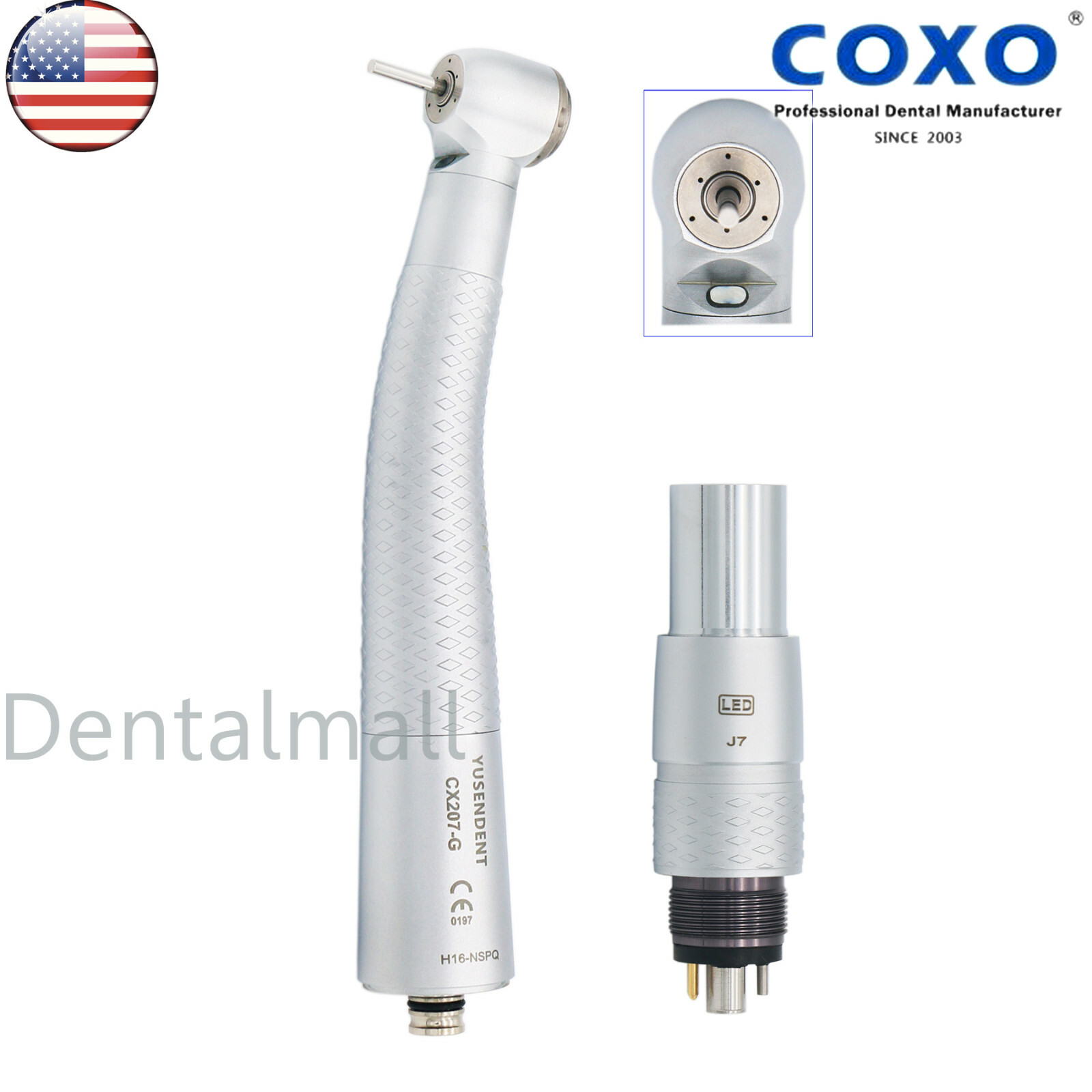 US COXO Dental LED Fiber Optic Handpiece fit Kavo Multiflex NSK Phatelus 6 Pin