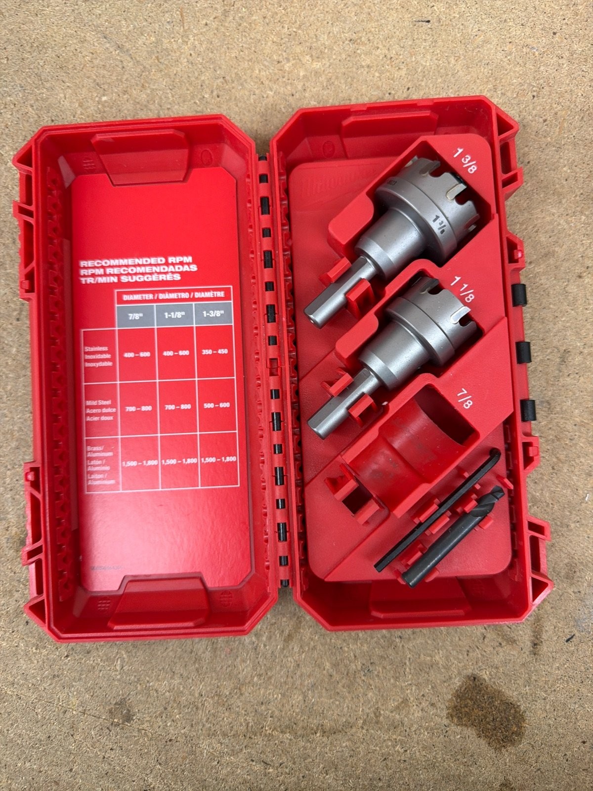 Milwaukee Carbide Hole Cutter Kit (3-Piece) MISSING 1 PIECE
