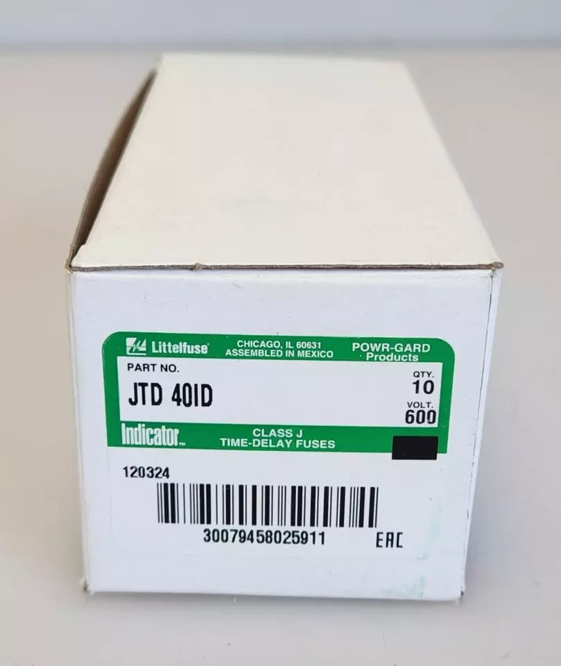 Lot of 10, Littelfuse JTD 40 ID Class J Time-Delay Fuse 40A 600VAC 300VDC New