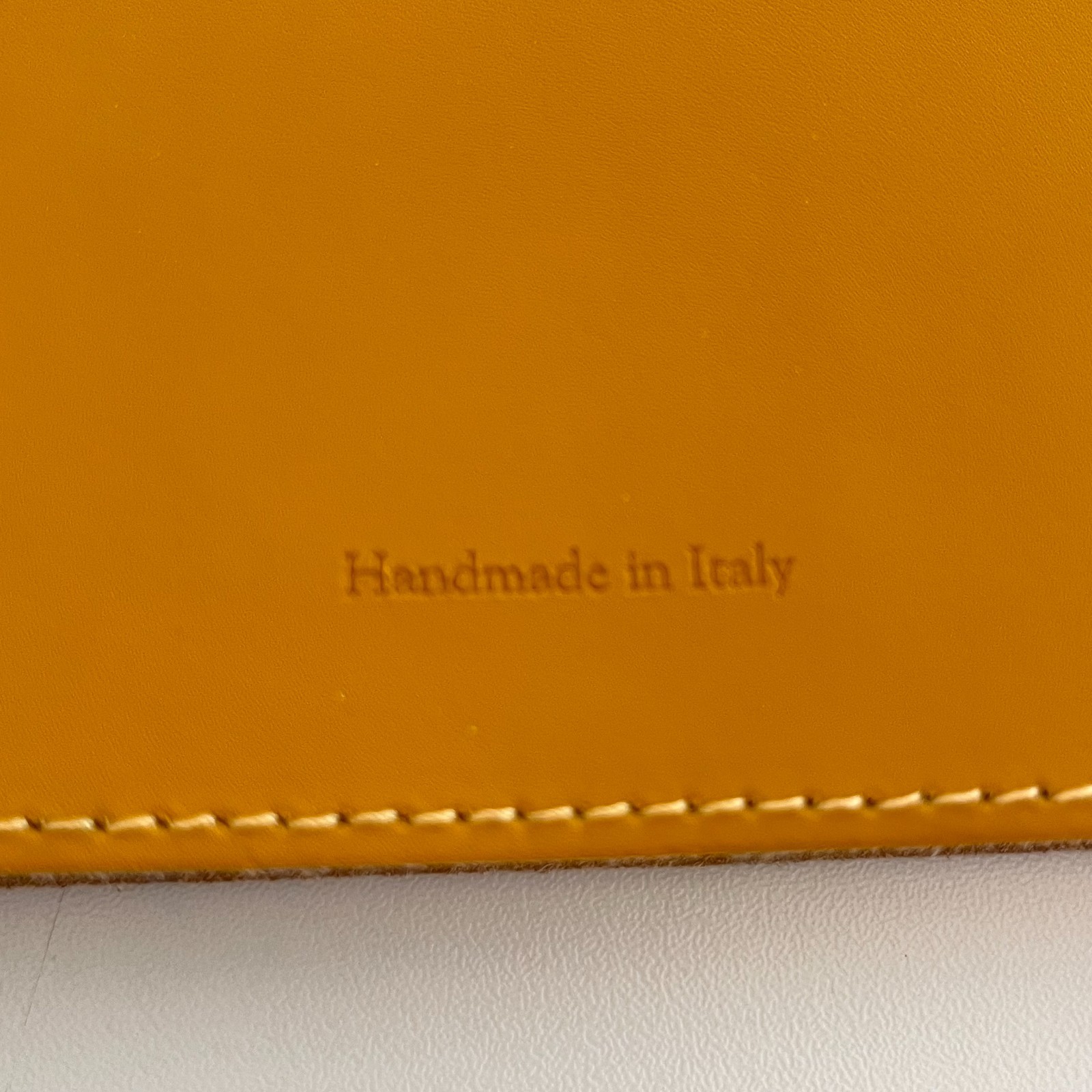 Never Used Barnes & Noble Dark Mustard Yellow Leather Journal Hand Made in Italy