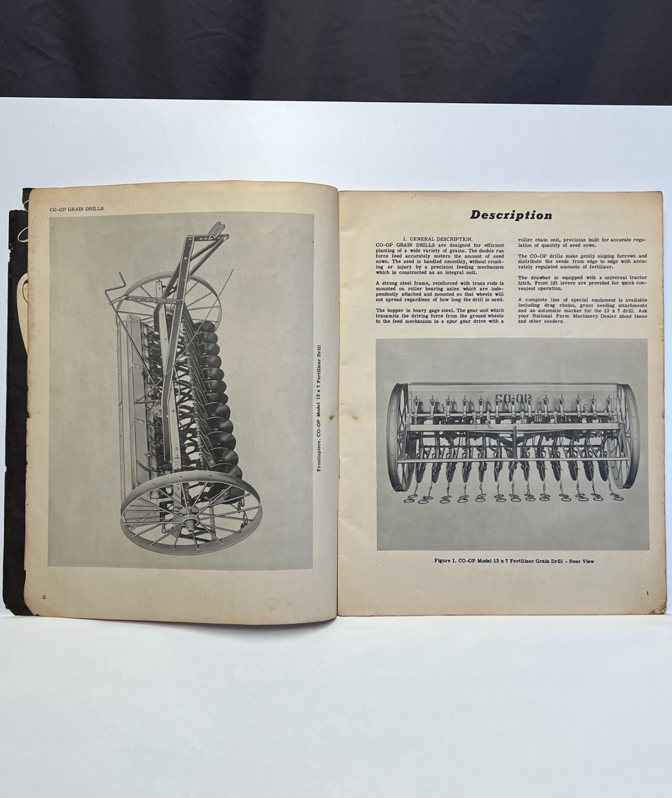 Vintage CO-OP Black Hawk Grain Drill Fertilizer Owners Manual Parts Catalog