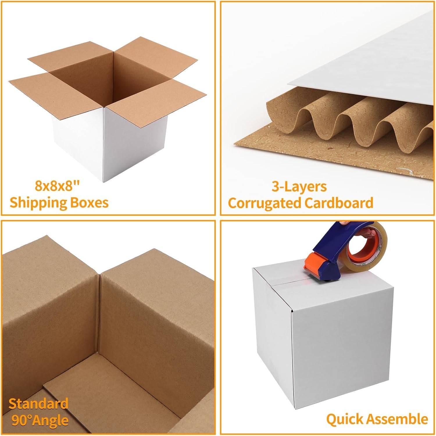 Set of 25 Durable 8x8x8 Shipping Boxes – Ideal for Small Business Packing