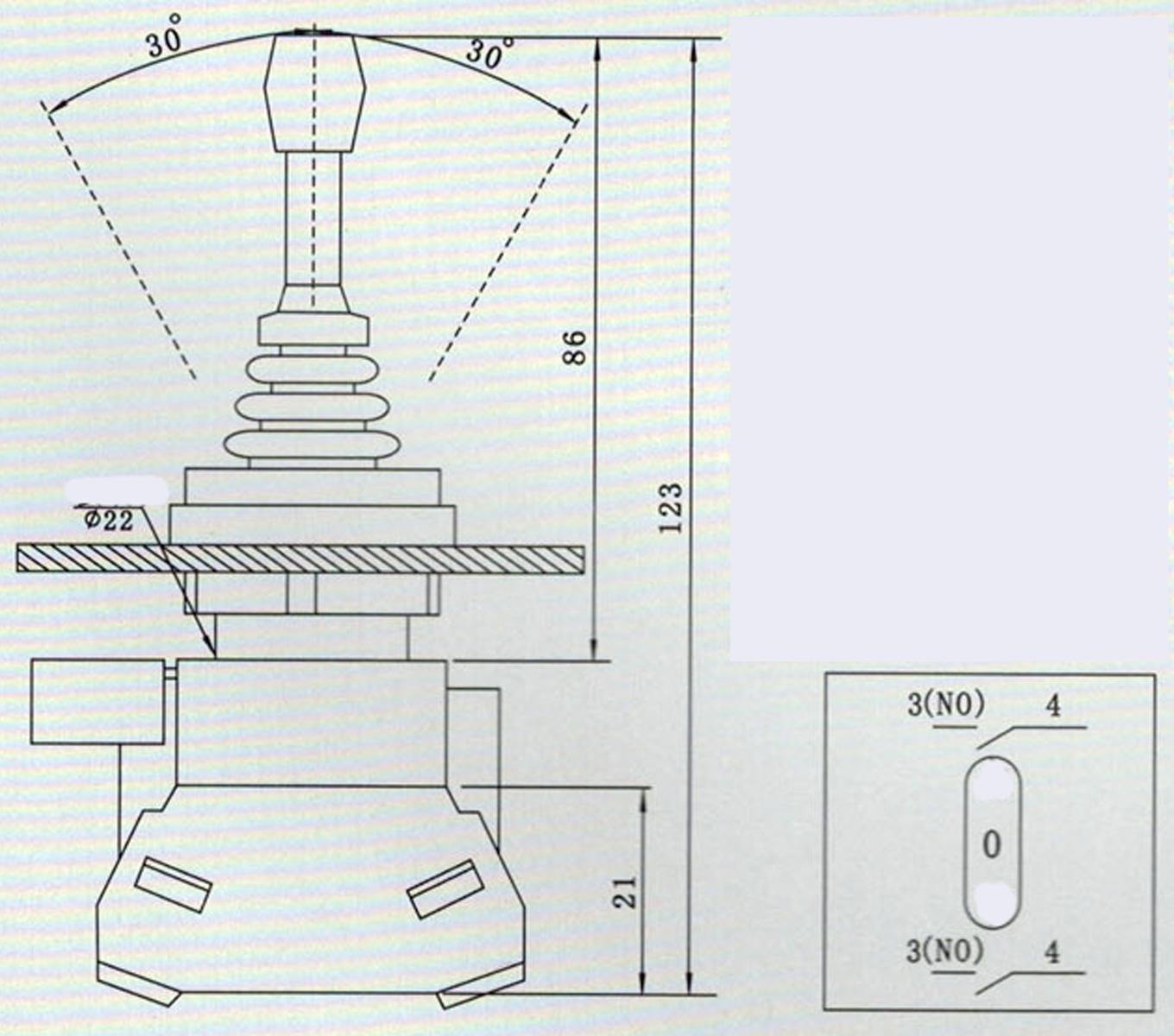 US Stock 2NO Two Position Momentary Type Monolever Joystick Switch HKD-FW22