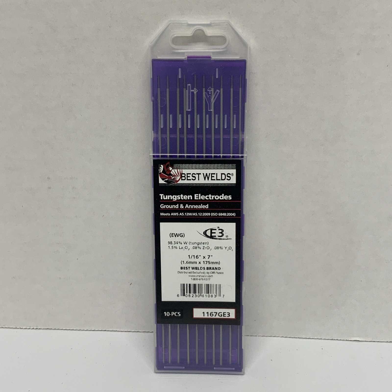 Best Welds E3 TIG Welding Tungsten Electrodes Purple 1/16 10 pack