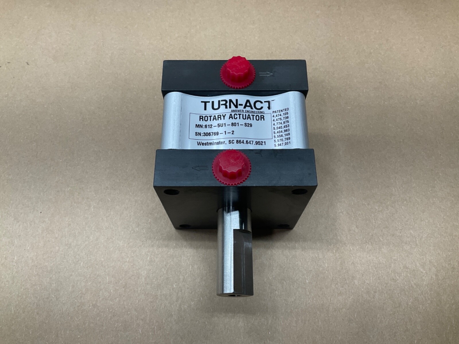 TURN-ACT 612-5U1-801-S29 ROTARY ACTUATOR CYLINDER #08D74PR5*IAC
