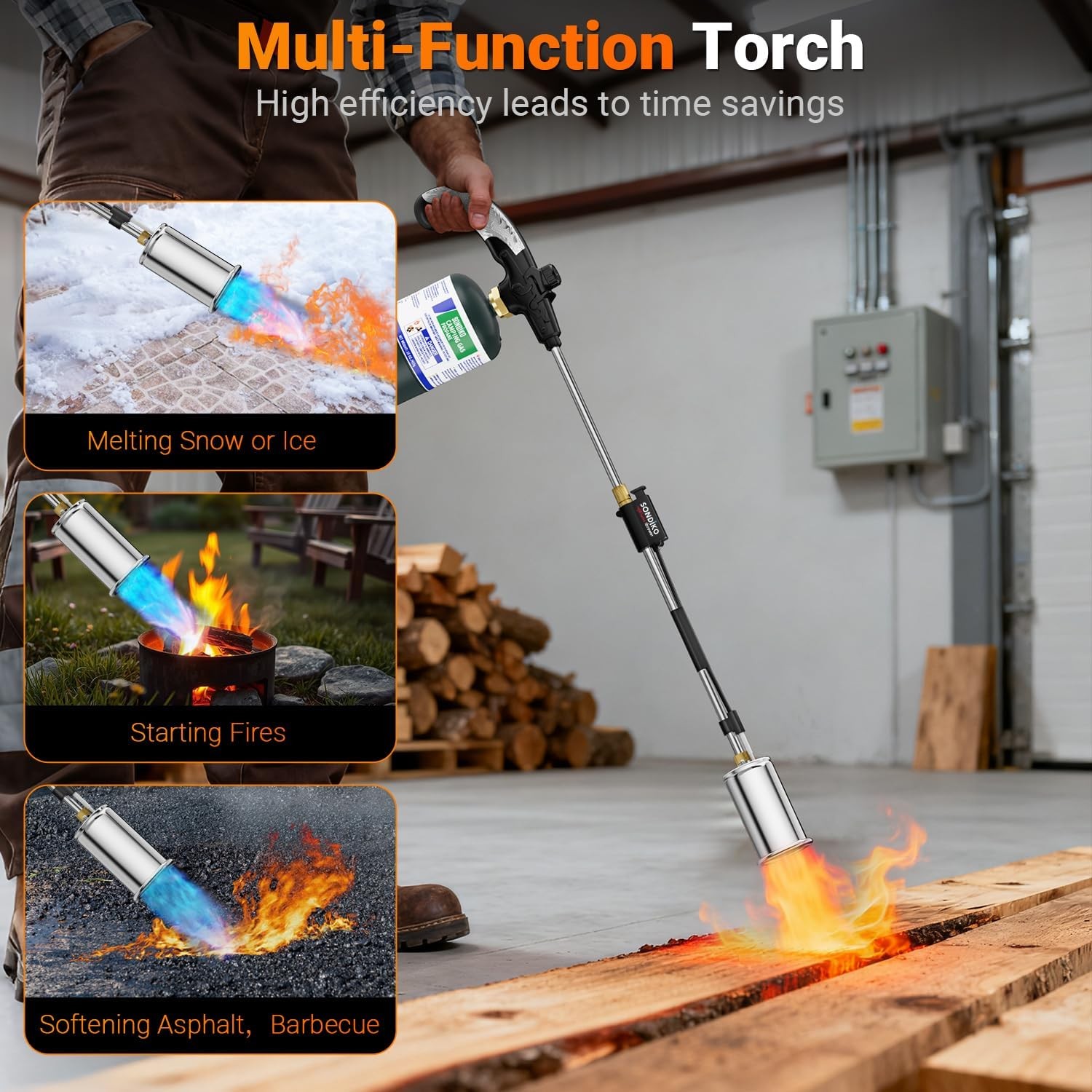 Propane Torch Weed Burner Weed Torch Flamethrower Heavy Duty Blow Torch Control