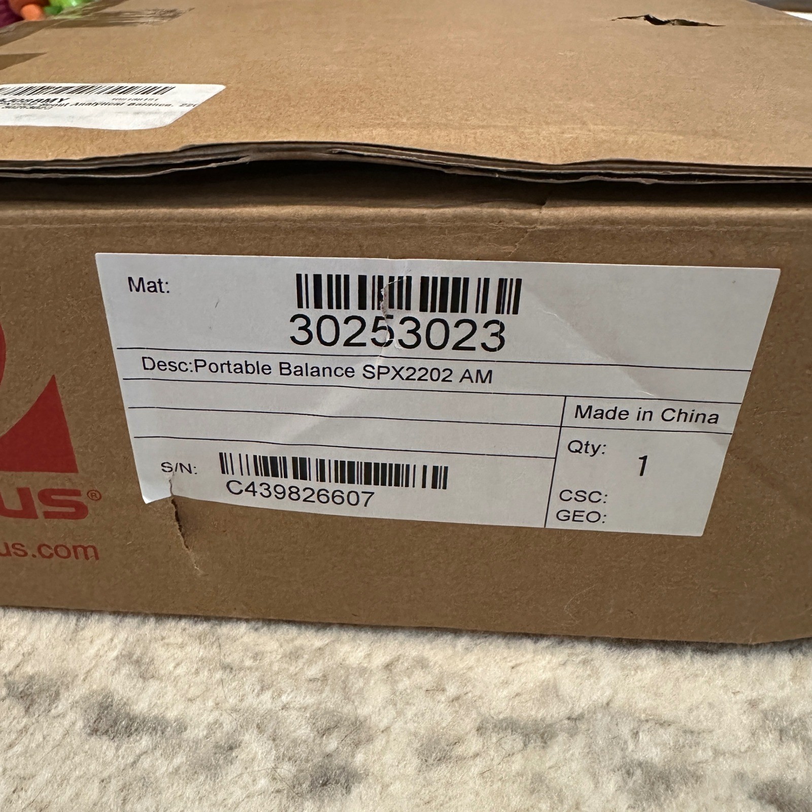 Ohaus SPX2202 Scout Analytical Balance, 2200 g x 0.01 g 30253023