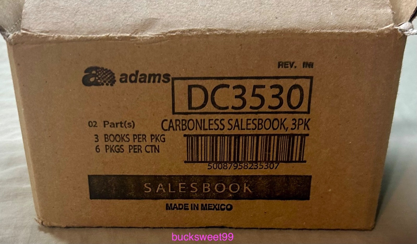 Adams General Purpose Sales Book DC3530, 2 Part Form, 50 Forms ea. – 18 BOOKS
