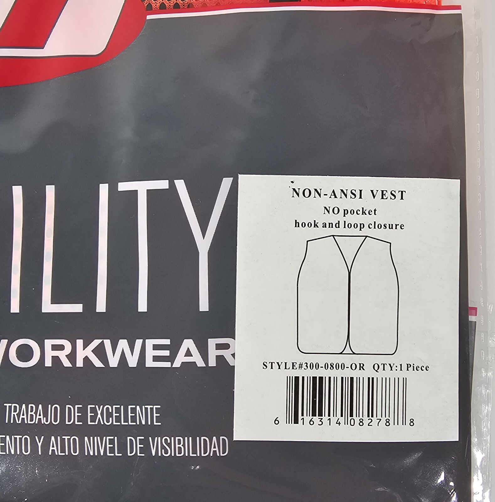 New PIP Hi-Visibility Orange Safety Vest, Mesh, One Size, NON-ANSI, New