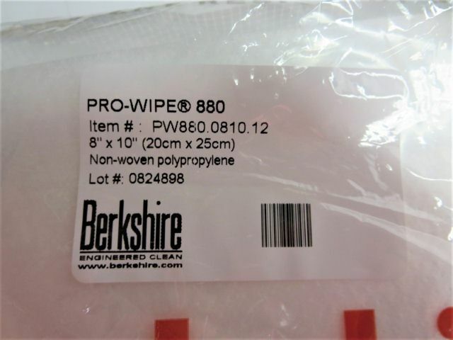 BERKSHIRE PW880.0810.12 100% POLYPROPYLENE NONWOVEN WIPES , 8 x 10″