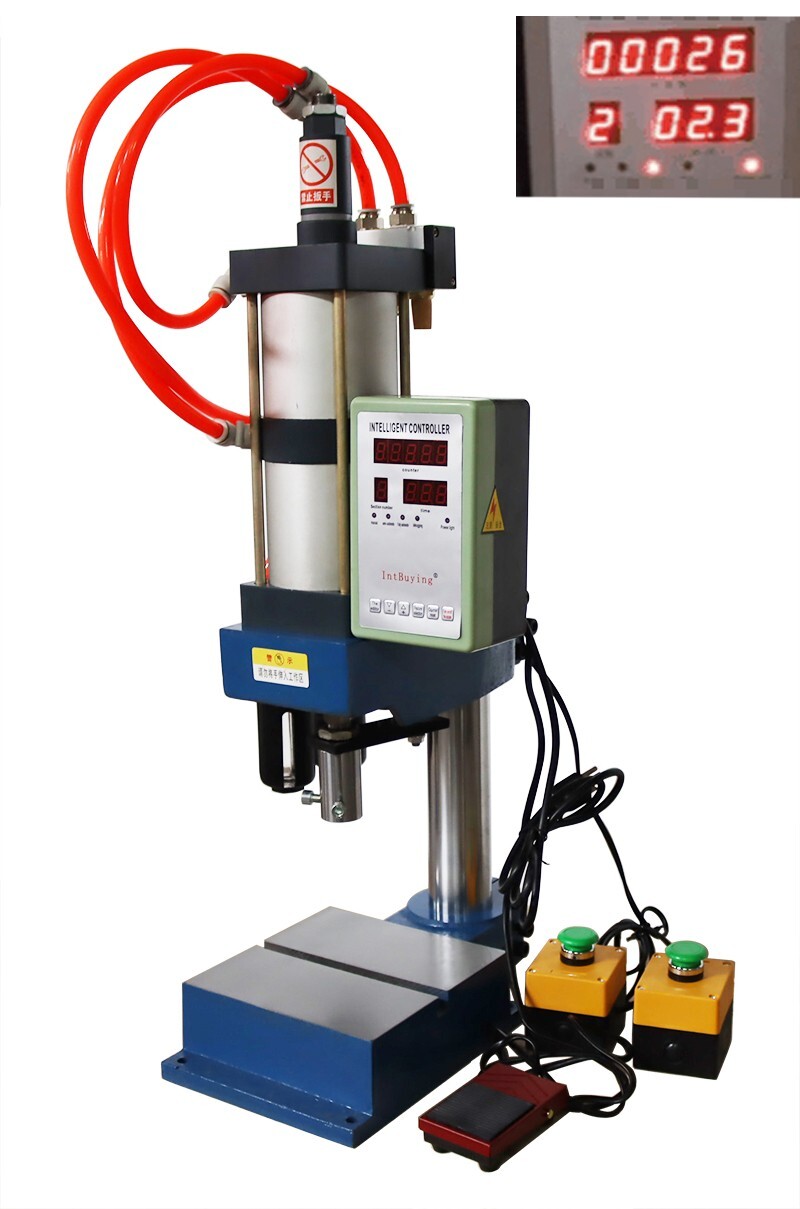 2205Lbs 110V Pneumatic Punch Press Machine 1000kg 2-4in 2 Controller Foot Switch