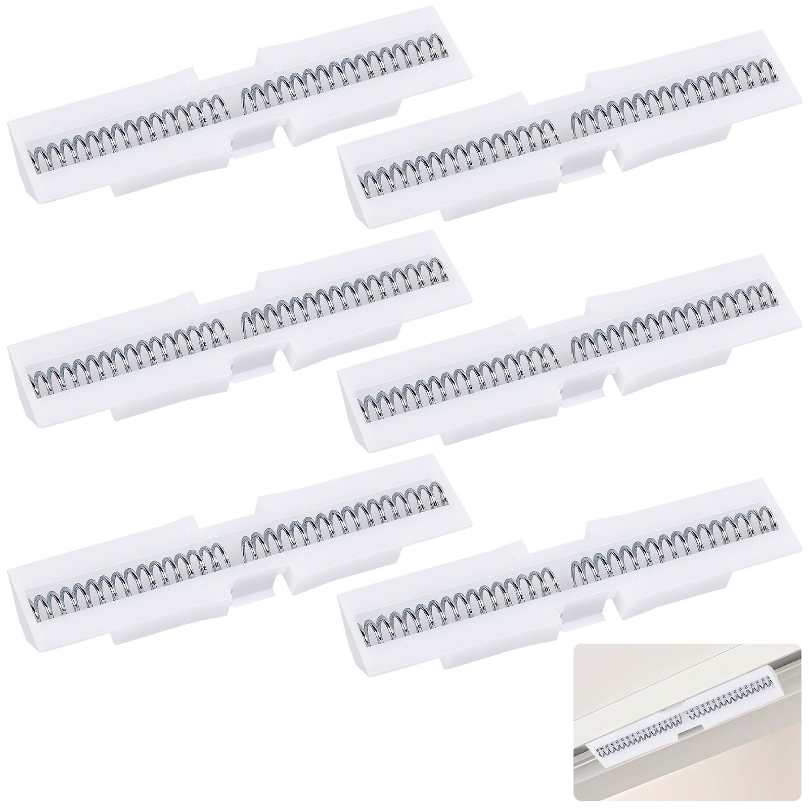 6 Pcs Bi-Fold Door Slide Guide,ABS Bifold Door Spring Slide Rail,White Bifold…