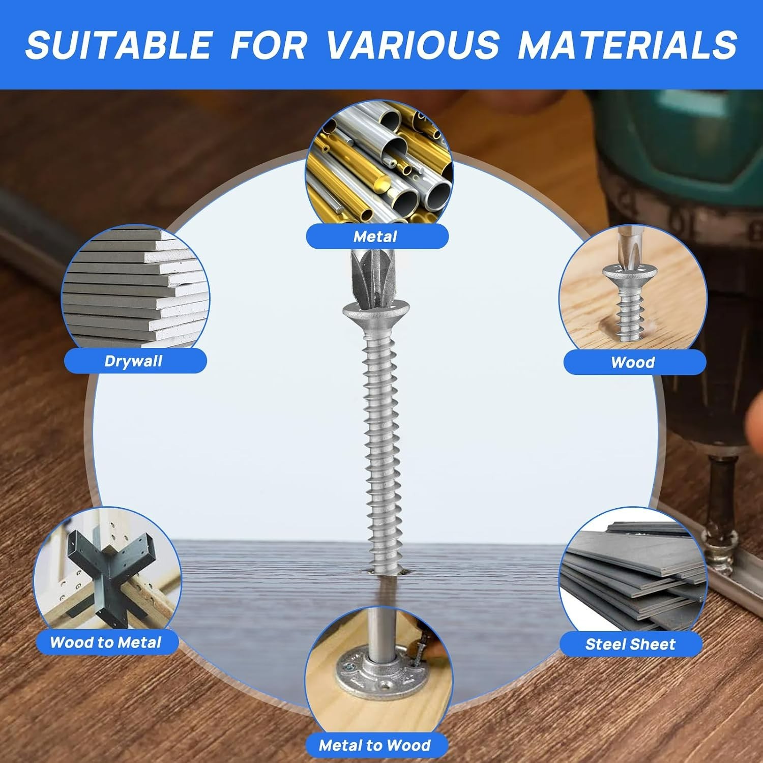 Complete 430pcs Self-Tapping Screws Assortment – Durable & Lightweight Design