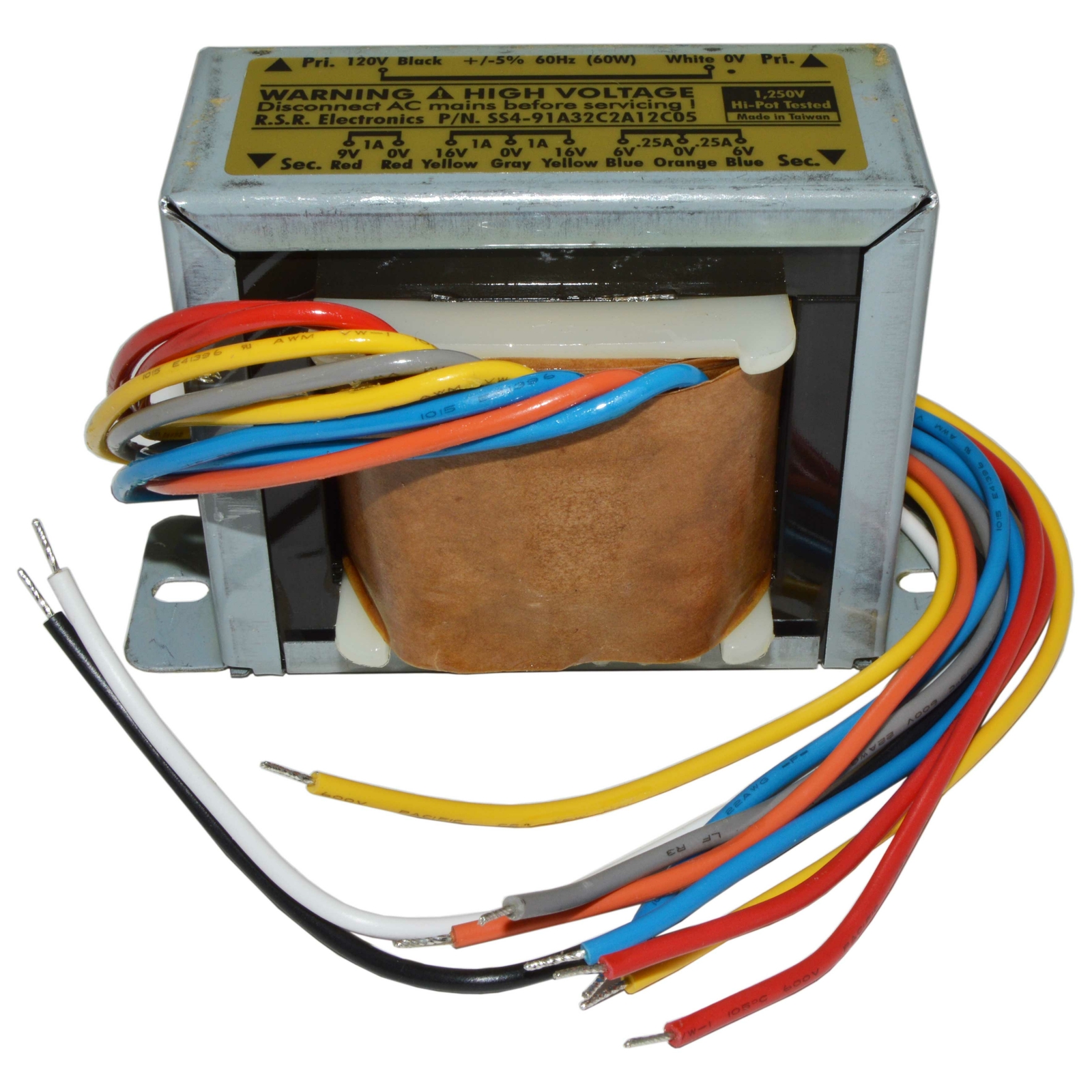 Multi-Tap Power Transformer, 32 VCT@ 1A / 12 VCT @ 0.25A / 9VCT @ 1A