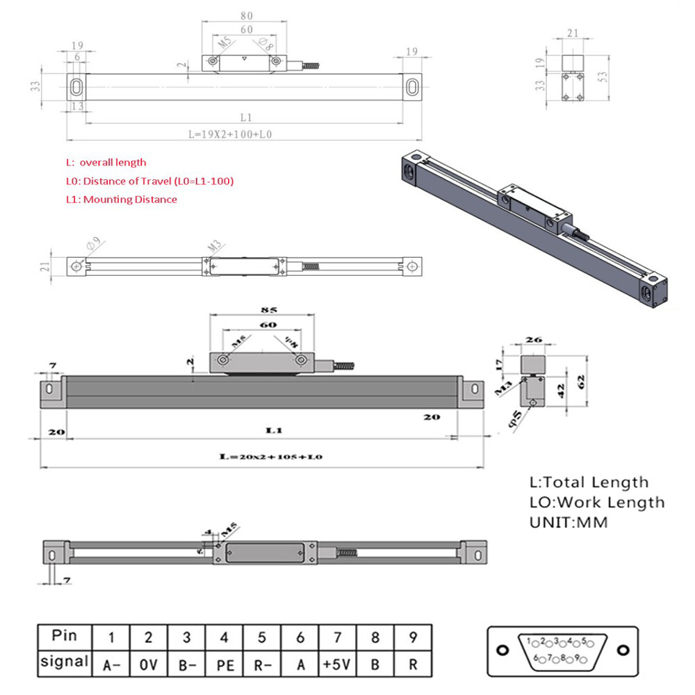 2/3 Axis Digital Readout Linear Scale DRO Display 5um for Bridgeport/Knee Mill