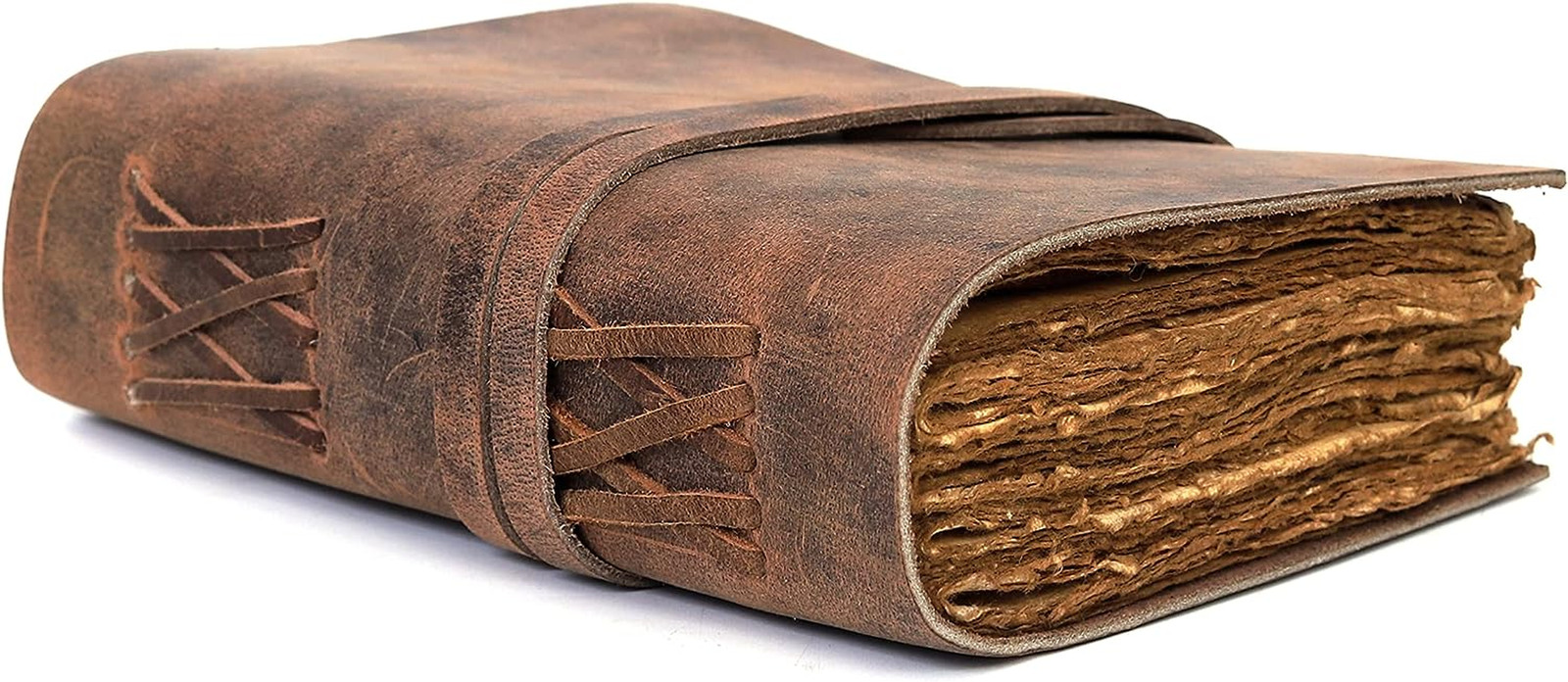 CLA Journal, Vintage Leather Journal, Handmade Deckle Edge Paper Journal, Leathe