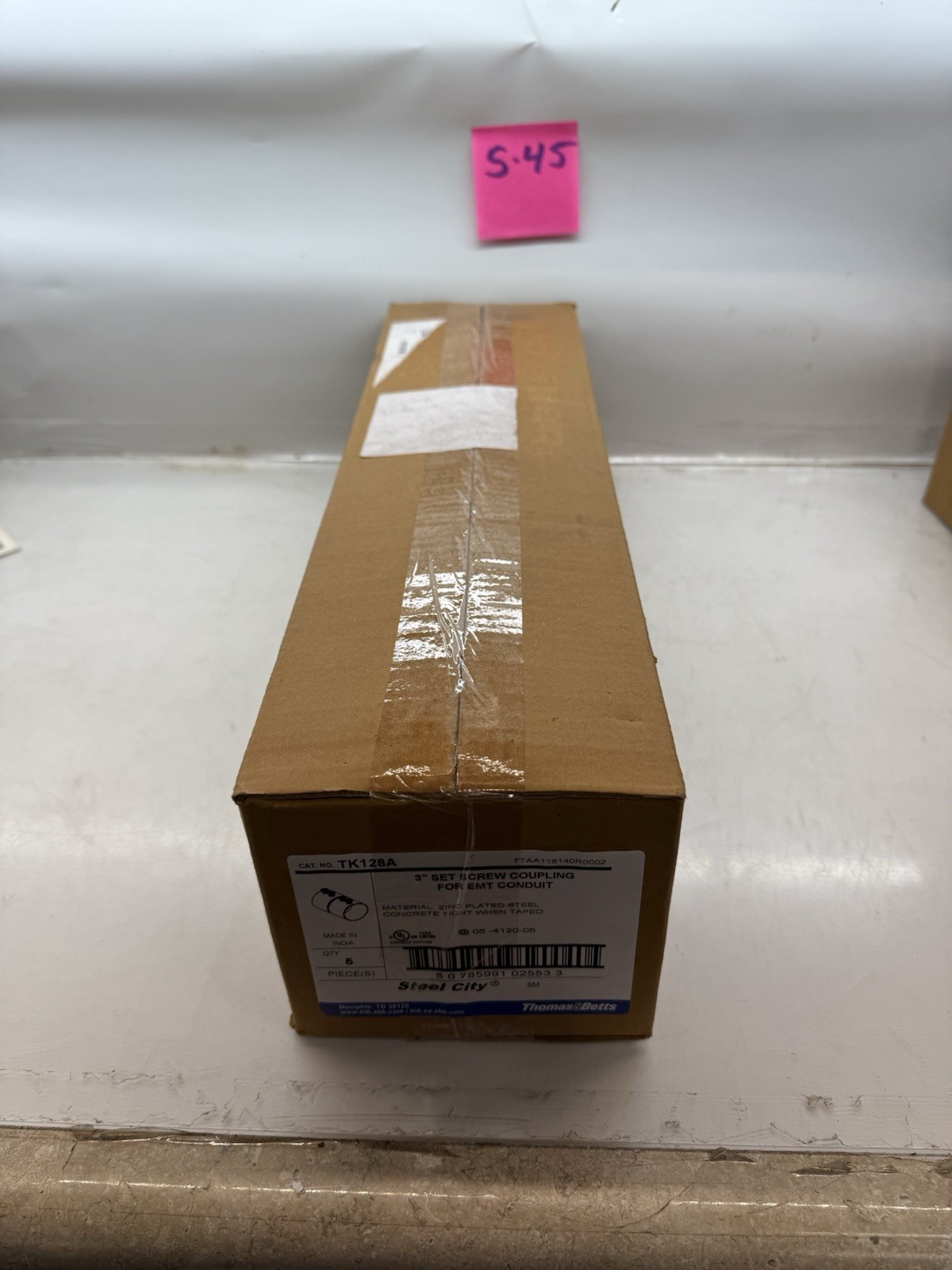 TK128A STEEL CITY 3” SET SCREW COUPLING FOR EMT CONDUIT, BOX OF 5