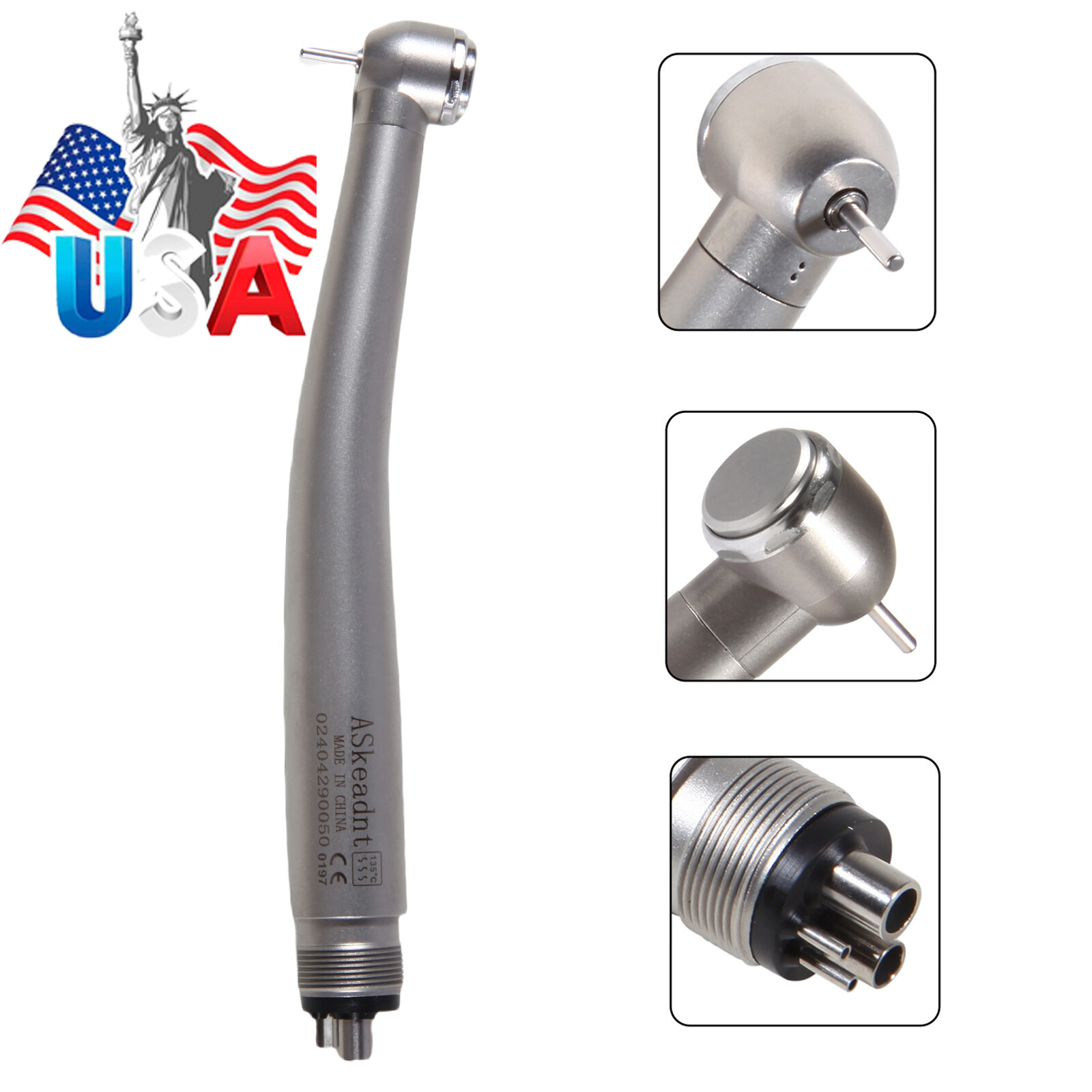 10 ASkeadnt NEW Dental High Speed HANDPIECES Fast Turbine Push Button 4-H