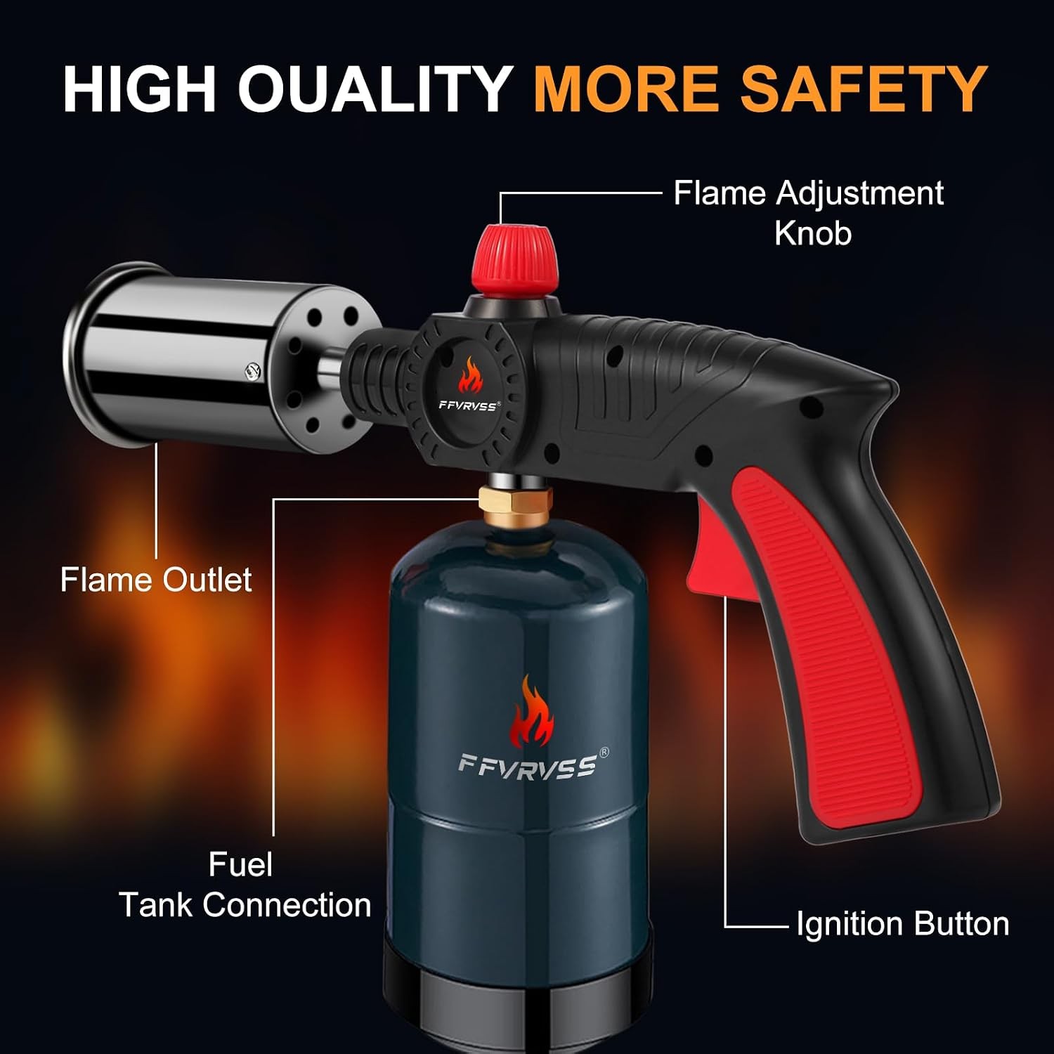 Grill Torch Gun Propane Cooking Torch Flame Thrower Kitchen Torch