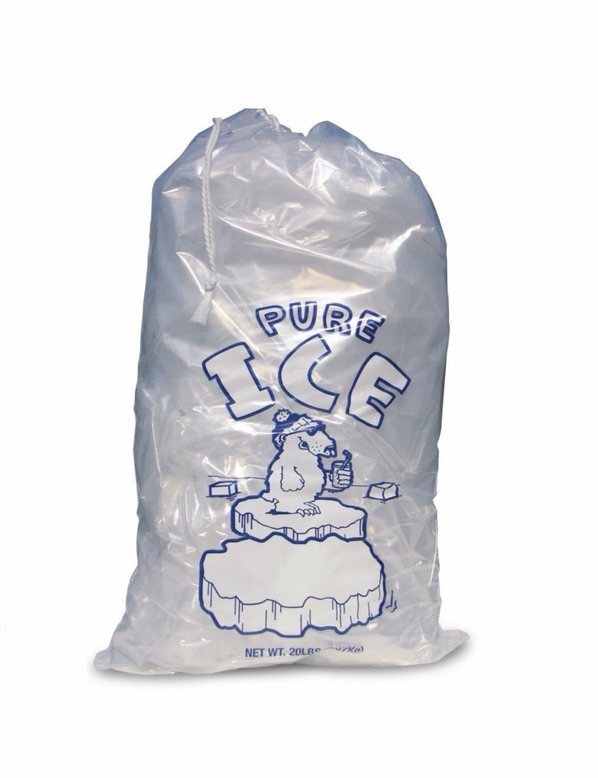 Ice Bags with Drawstring Commercial Grade 8 LB/ 10LB/ 20LB CHOOSE QUANTITY