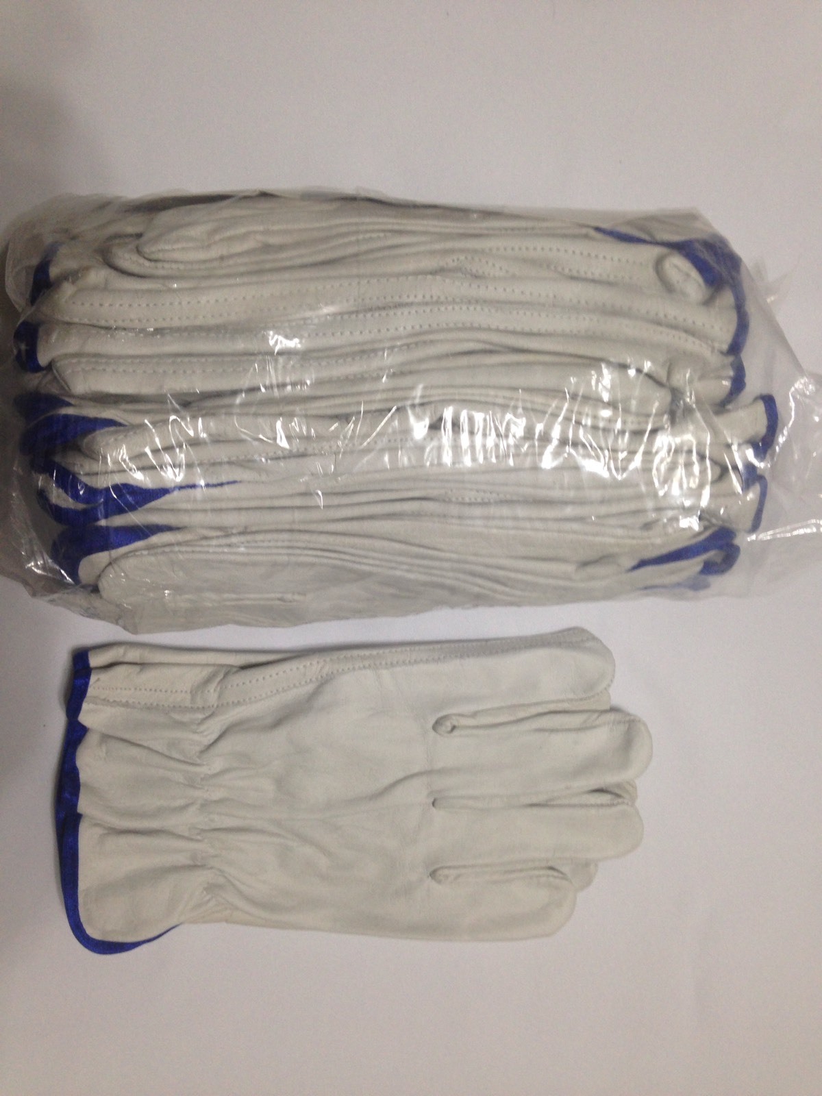 12 Pair Pack Cow Hide Grain Leather Driver, work ,safety golves Size (L)
