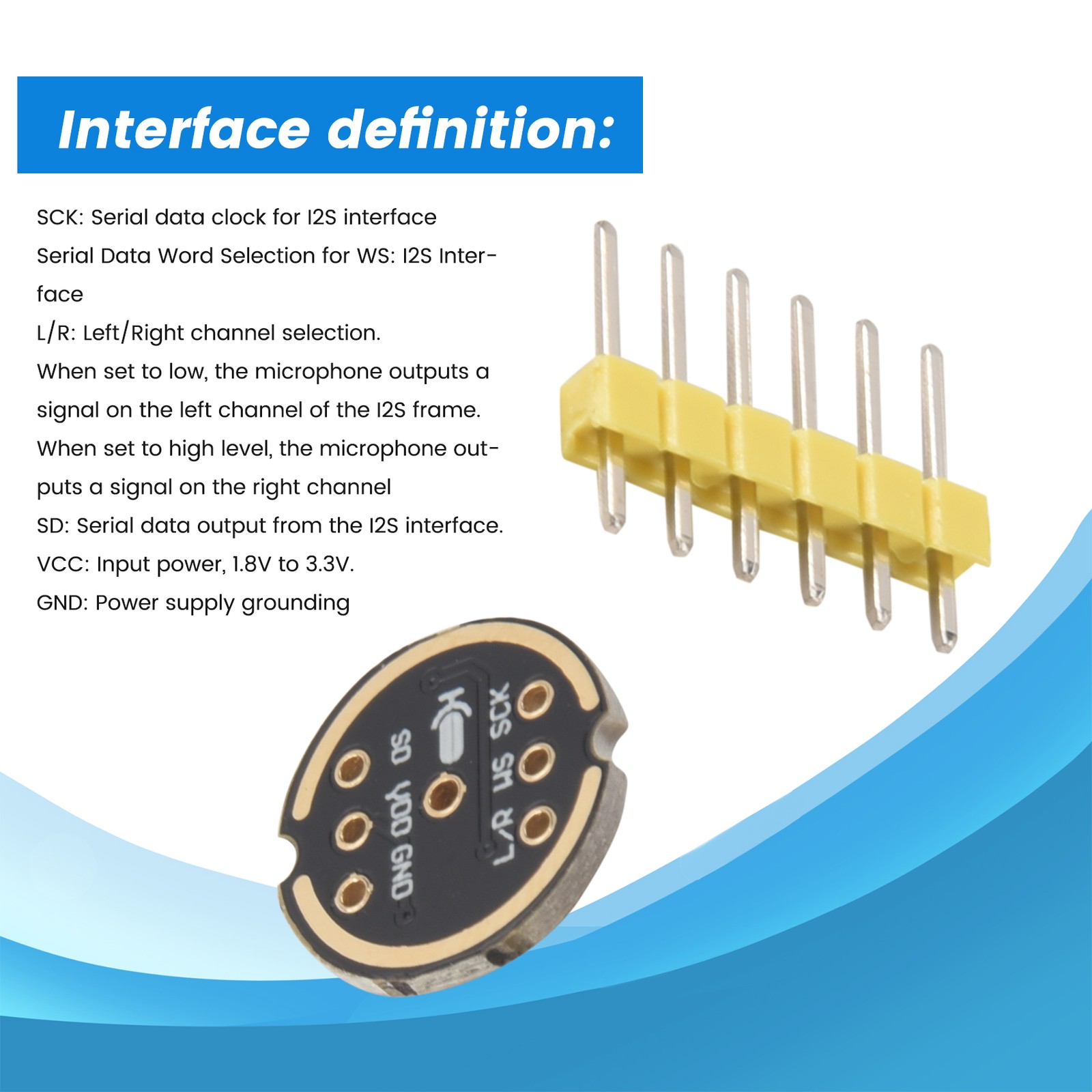 5pcs Inmp441 Omni-Directional Microphone Module Mems High Precision I2S Cut2233