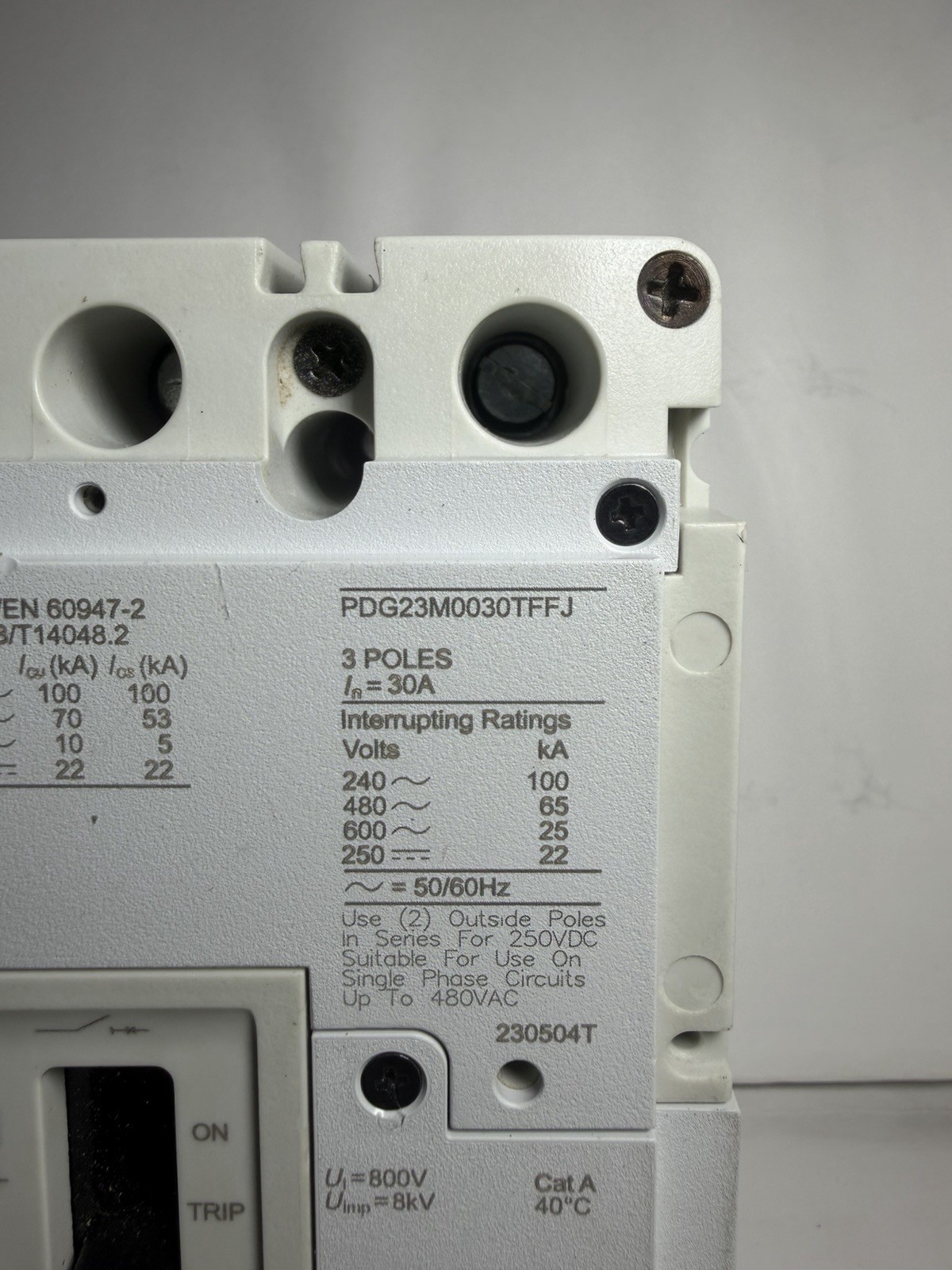 PDG23M0030TFFJ 3Pole 30Amps 480/600V Eaton/Cutler Hammer HFD3030