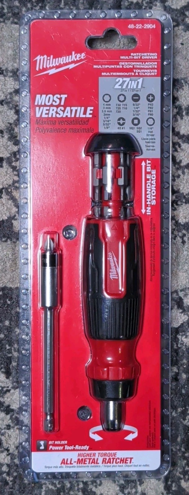 Milwaukee 27-In-1 Ratcheting Multi-Bit Screwdriver (48-22-2904)