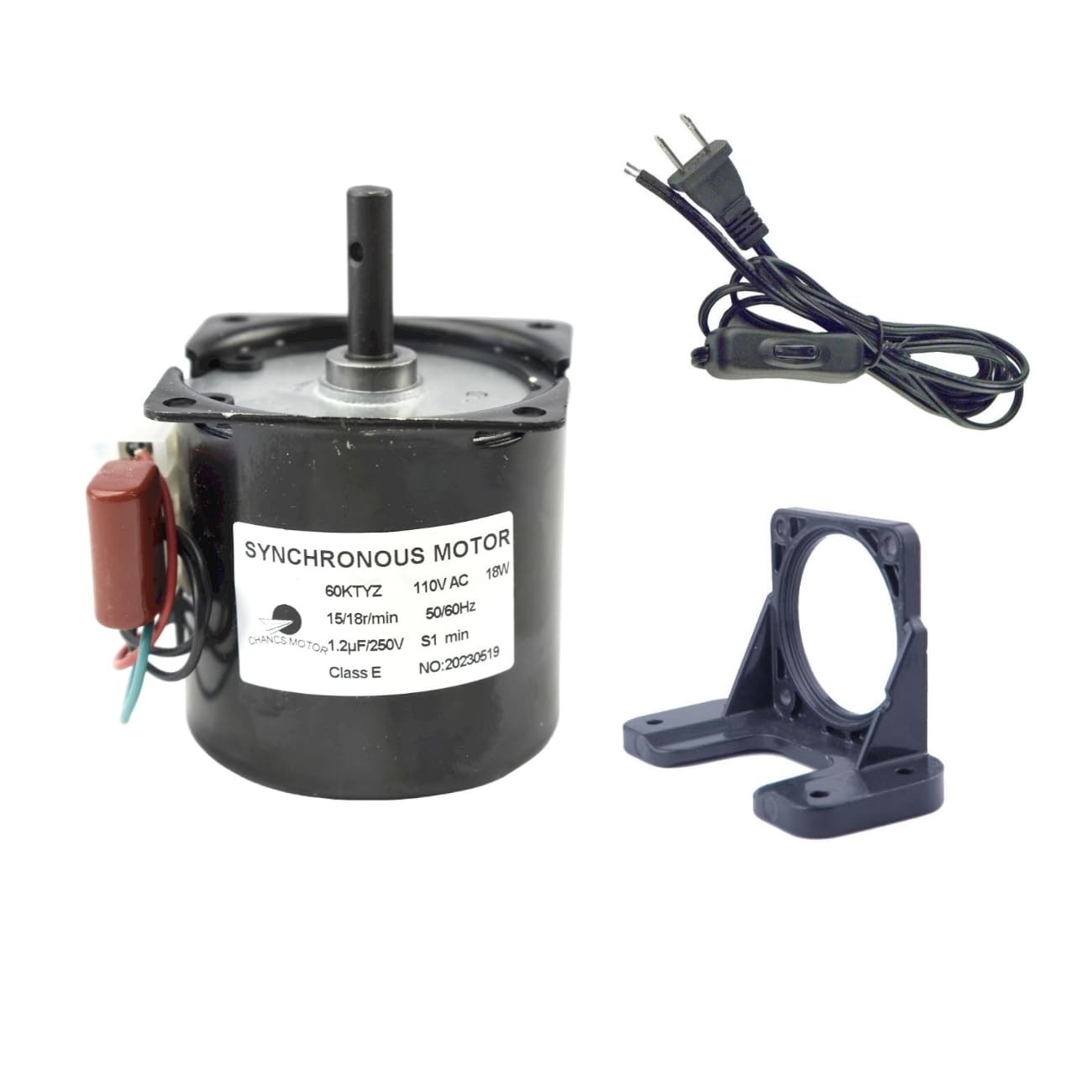 Permanent Magnet Synchronous Gear Motor 60KTYZ 110V 15/18r/min CW/CCW Bracket