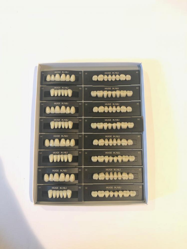 Huge KAILI Synthetic Polymer False Teeth S6/L6/32 Full set:28 teeth/set,4 sets