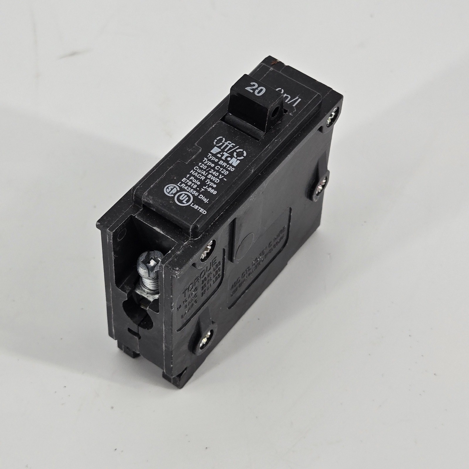 Eaton BR120 20A 1-Pole Circuit Breaker Type BR 120/240V Single Pole Switch NOS