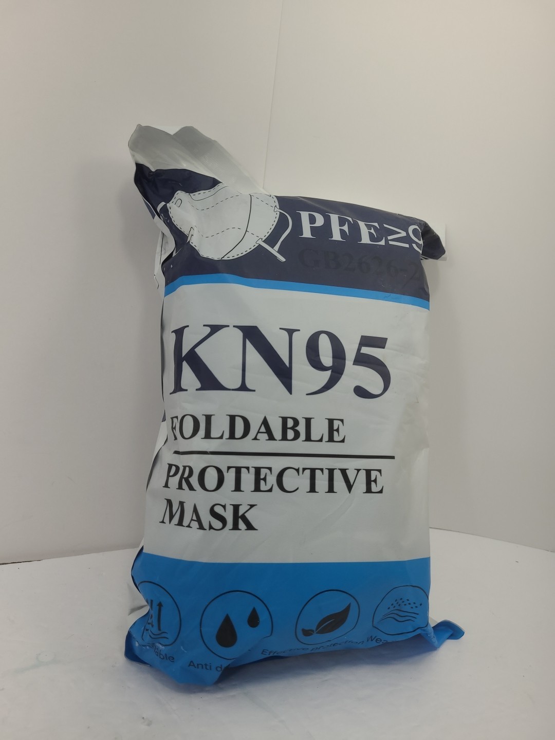 KN95 Foldable Protective Mask 25 Black Masks GB2626-2019