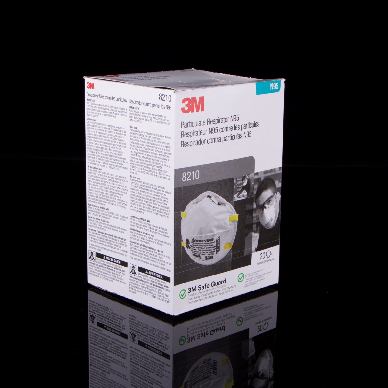 3M 8210 N95 Disposable Particulate Respirator Masks – Box of 20 –