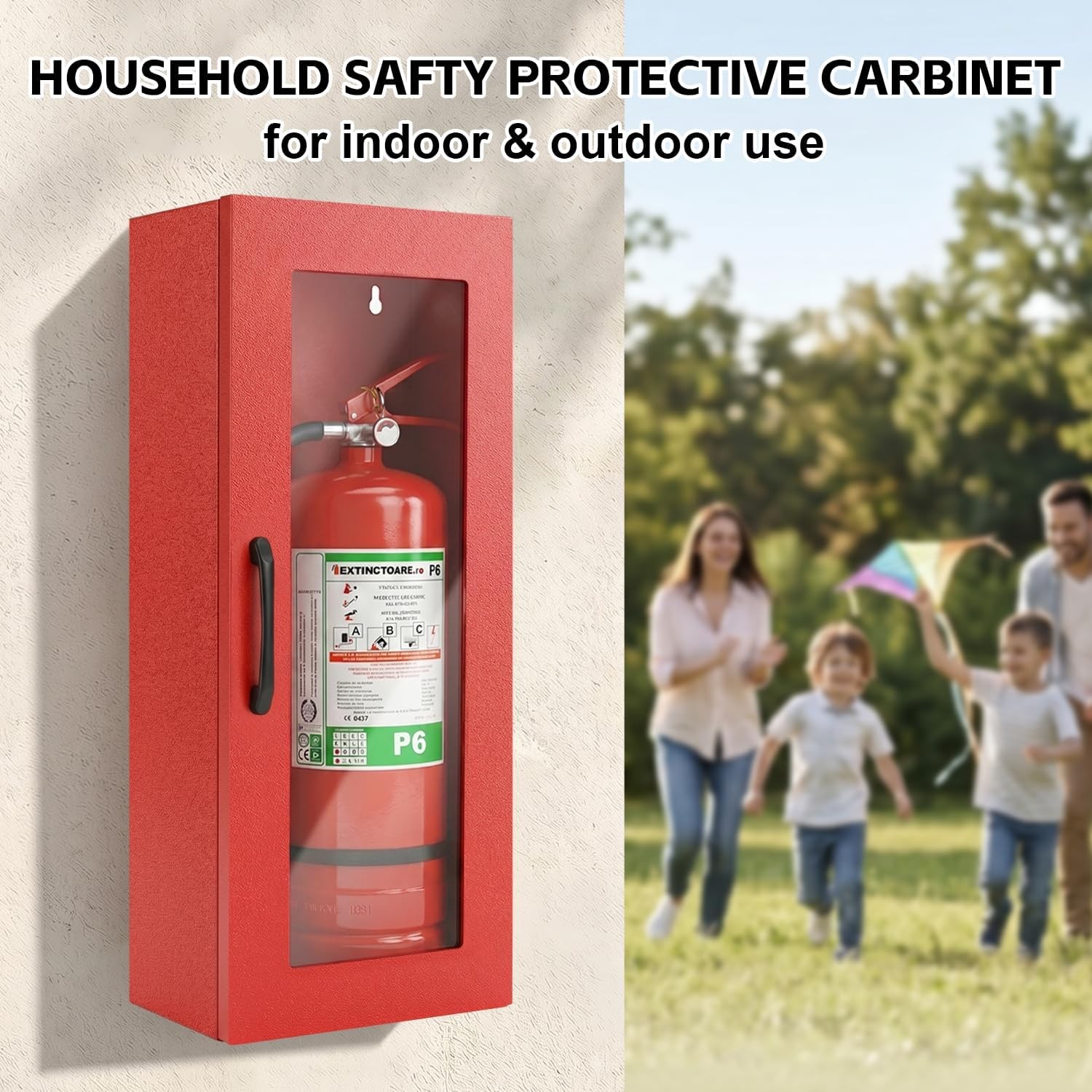 Fire Extinguisher Cabinet Wall,Surface Mount,Acrylic Window,Indoor&Outdoor Use