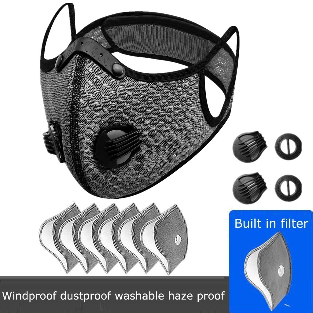 Half Face Cover Respirator Reusable Face Mask Filters Sports Worksite Facepiece