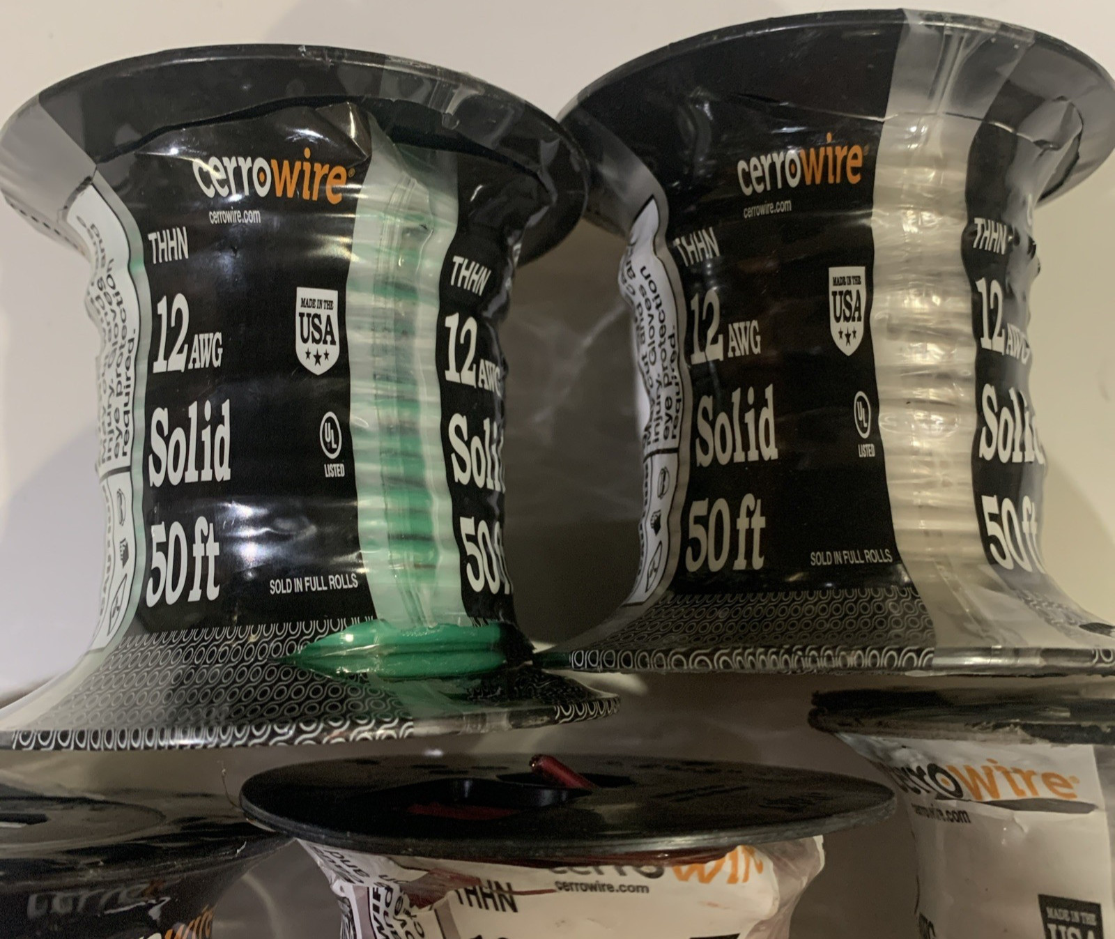 CERROWIRE 50ft. (12GA) THHN Wire 112-1602BR 112-1601BR(x2) 112–1605BR 112-3603BR