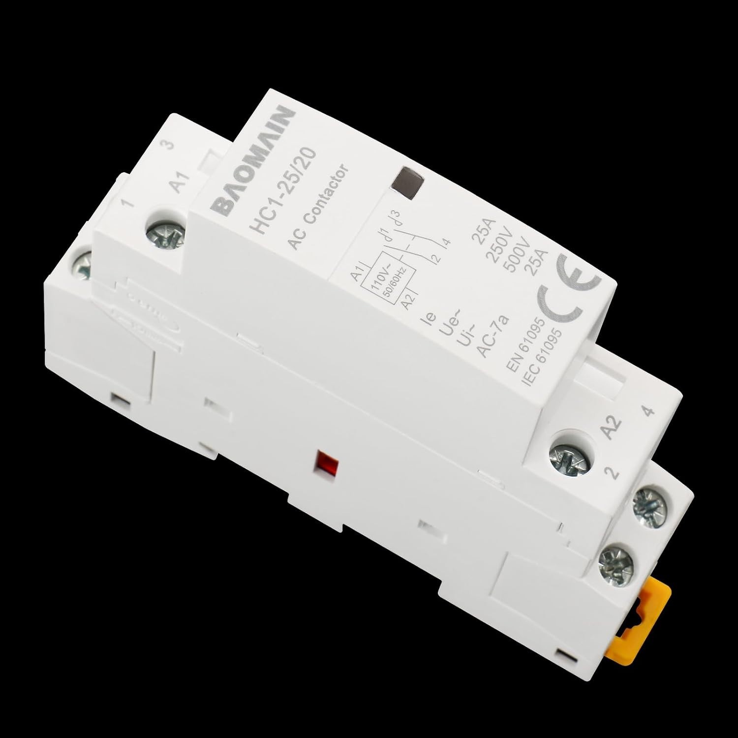 110V AC 2-Pole Modular Contactor, 25A 2NO Normally Open, DIN Rail Mount for H…