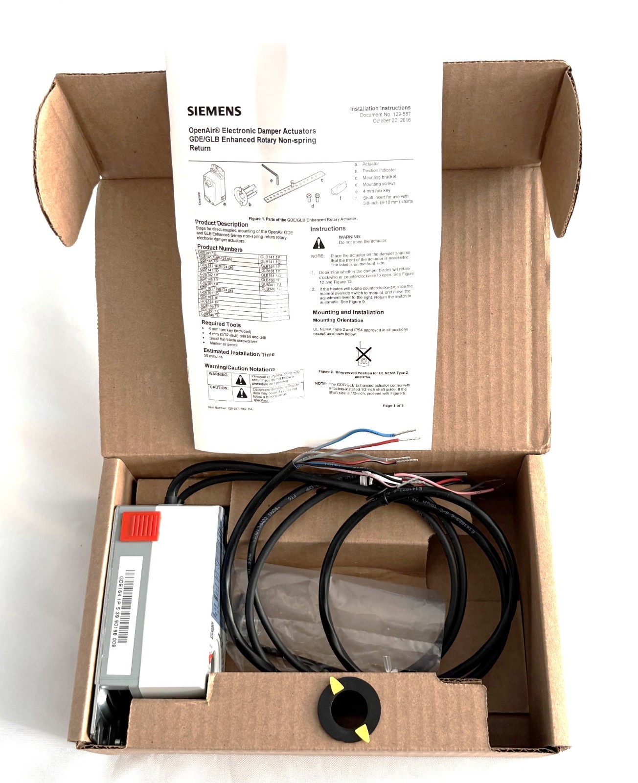Siemens – GDE164.1P / GDE1641P – OpenAir Actuator – NIB