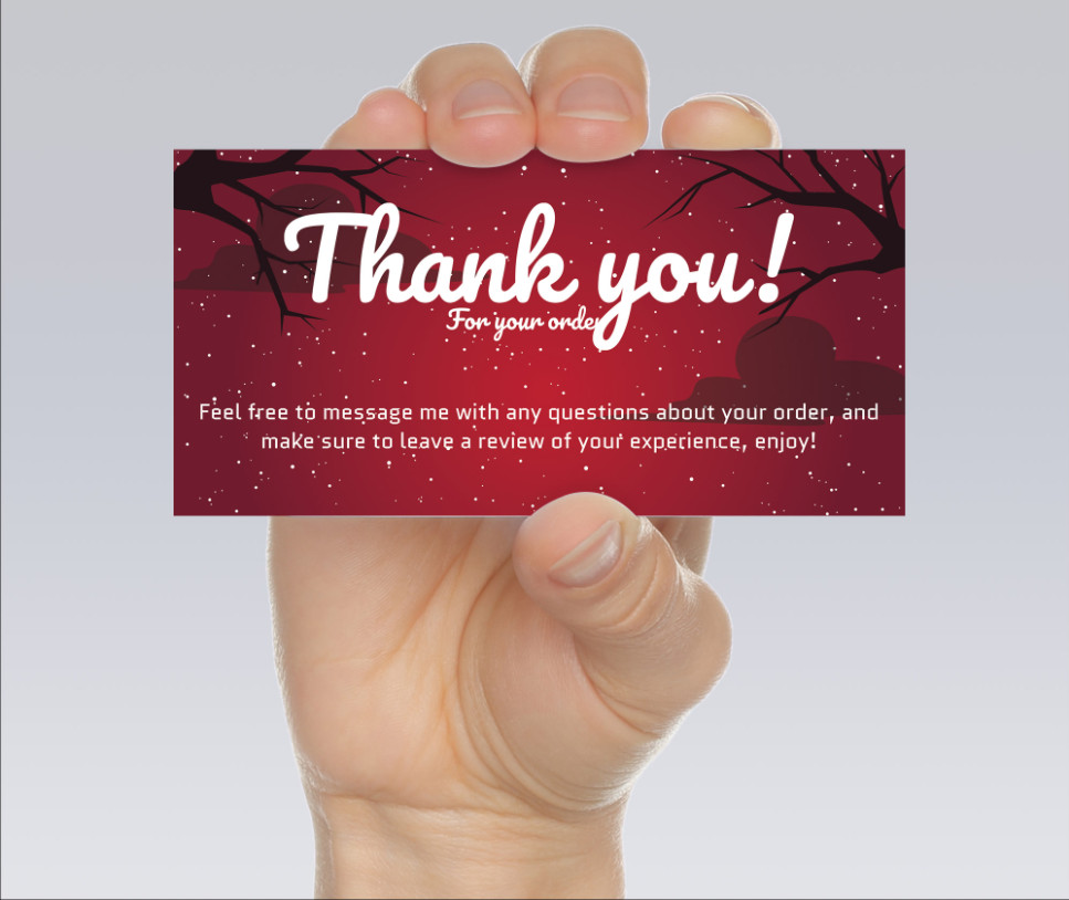 Small Business Thank You For Your Order Business Cards – 25/50/100/200 Pieces