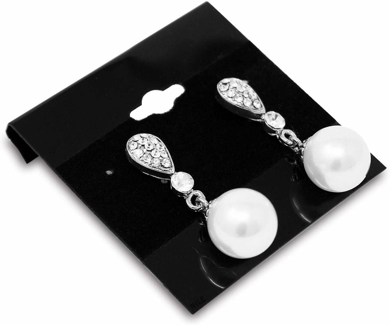 Plain Black Hanging Earring Cards Jewelry Display Flocked Cards 2 X 2 Inch (100)